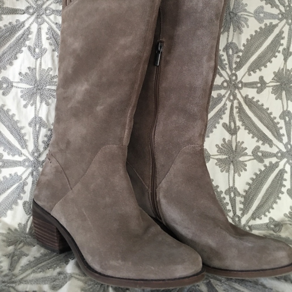Lucky brand suede, knee length boots